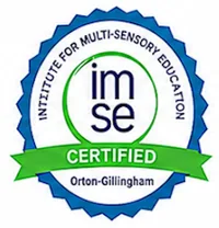 Orton-Gillingham Certified badge from the Institute for Multi-Sensory Education
